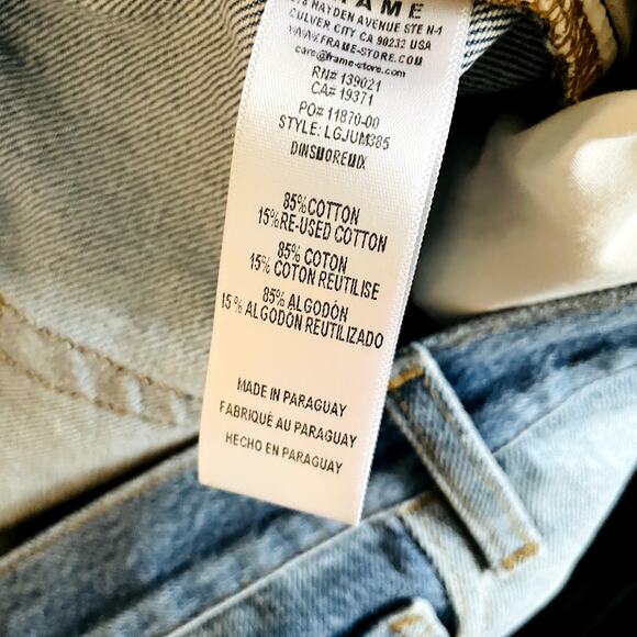 NWT Frame Le Garcon Distressed Straight Leg Mid Rise Plus Size 34 Jeans - Picture 6 of 8